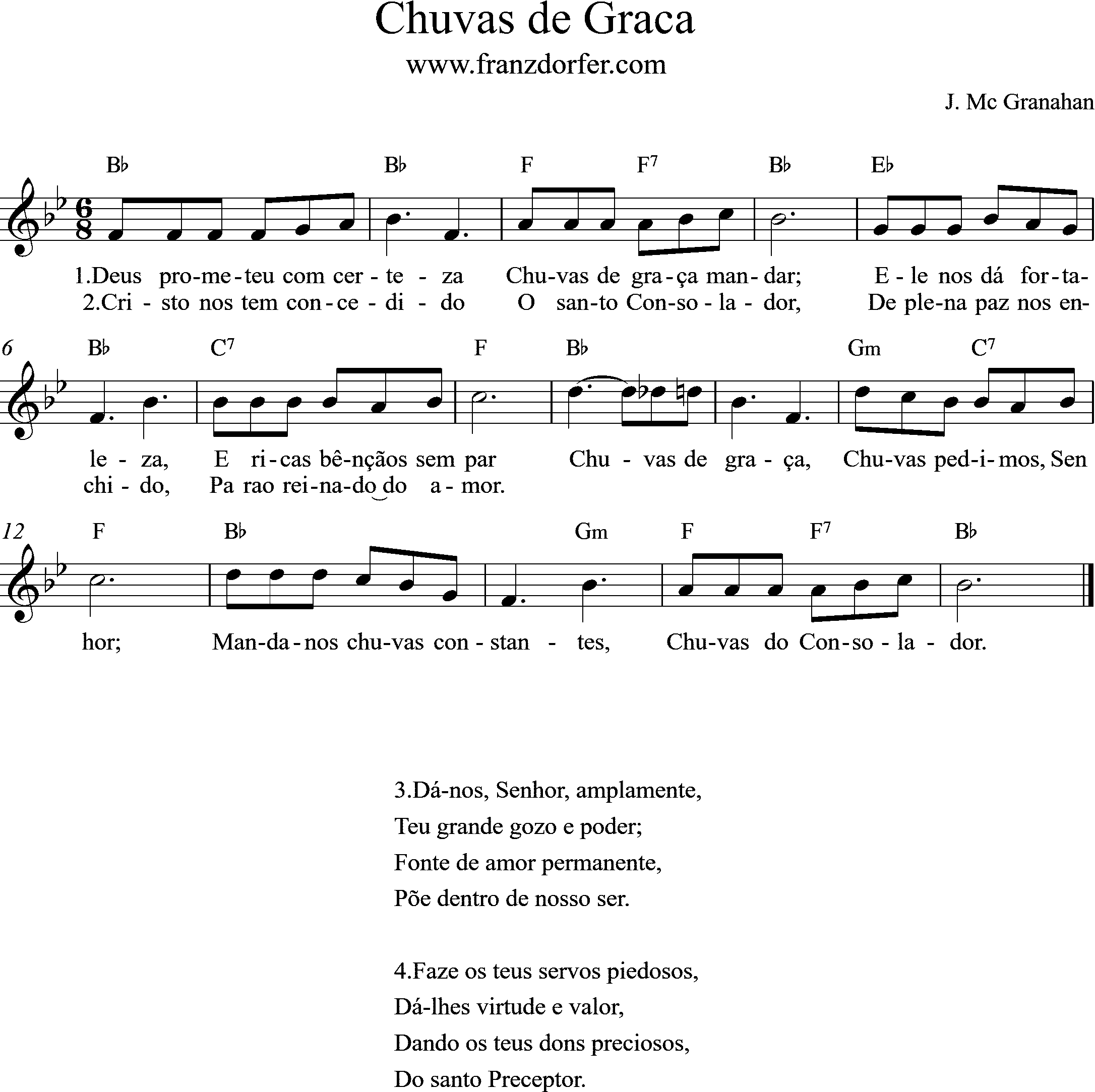 sheetmusic - Chuva de Graca